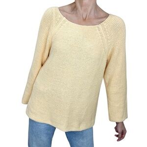 PEACH CC knit raglan sleeve old money quiet luxury round neck boxy sweater